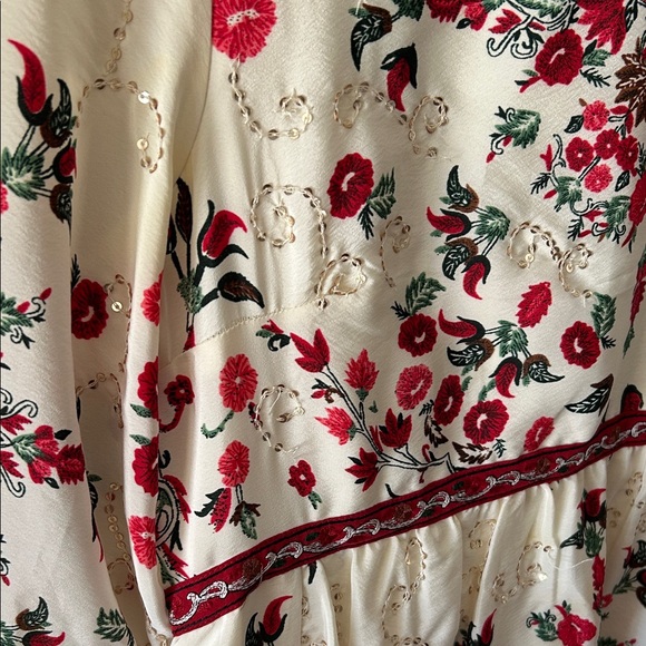 Free People Floral Mini Dress - Red and White - Picture 3 of 4